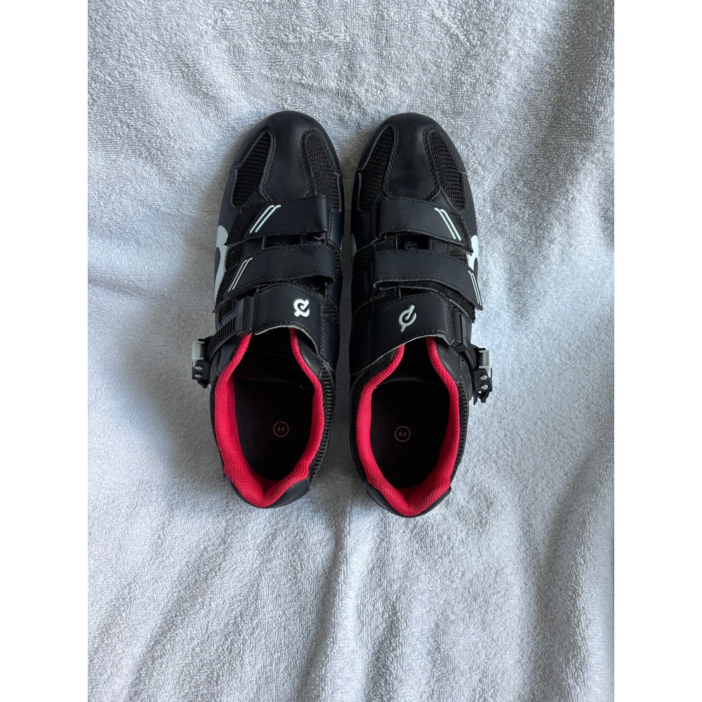 Peloton Cycling Shoes Black White Red Cleats Size 44 Mens 10.5 Womens 13